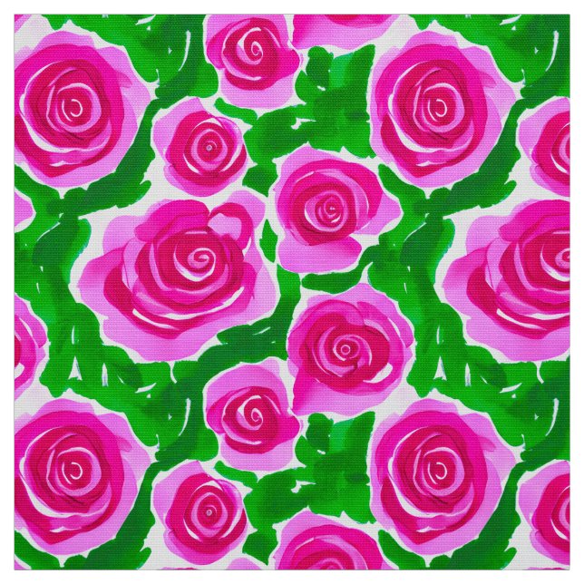 Fuchsia Pink Rose Stoff (Muster)