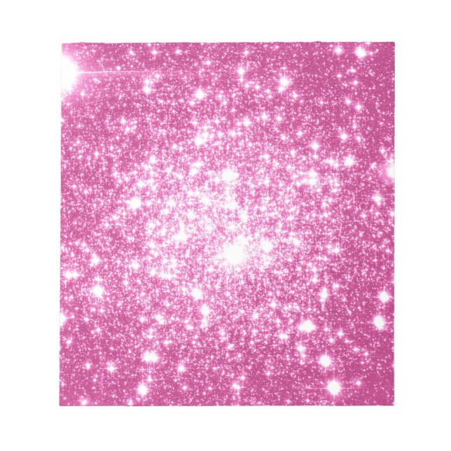 Fuchsia Pink Stars Notizblock (Vorderseite)
