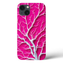 Fuchsia Pinkes Organisches Ast iPhone Hülle Frauen