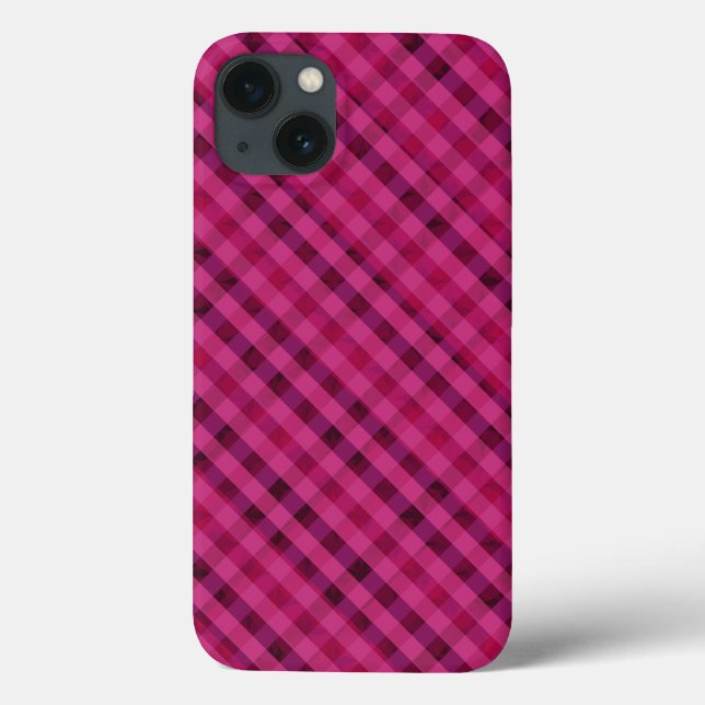 Fuchsia Plaid - Personnalisé iPhone 6 Coque dur (Verso)