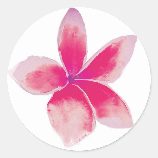 Fuchsia Plumeria Sticker (Vorderseite)