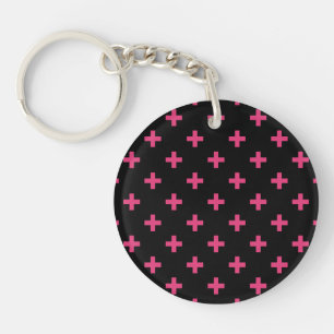 Fuchsia polka croise sur noir