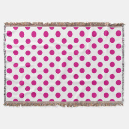 Fuchsia polka dots decke