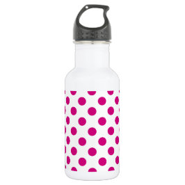 Fuchsia polka dots edelstahlflasche