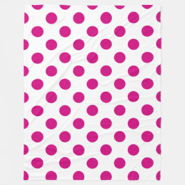 Fuchsia polka dots fleecedecke