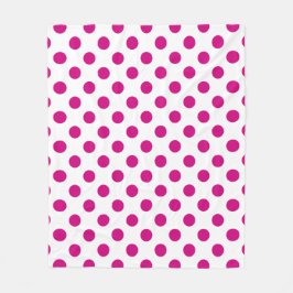 Fuchsia polka dots fleecedecke