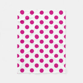 Fuchsia polka dots fleecedecke