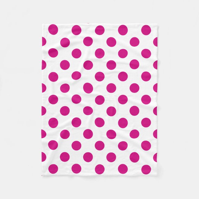 Fuchsia polka dots fleecedecke (Vorderseite)