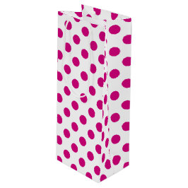 Fuchsia polka dots geschenktüte für weinflaschen