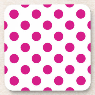 Fuchsia polka dots getränkeuntersetzer