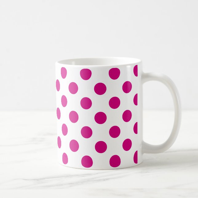 Fuchsia polka dots kaffeetasse (Rechts)