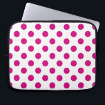 Fuchsia polka dots laptopschutzhülle<br><div class="desc">Fuchsia and white polka dots</div>