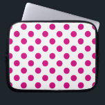 Fuchsia polka dots laptopschutzhülle<br><div class="desc">Fuchsia and white polka dots</div>