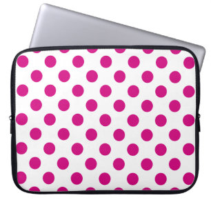 Fuchsia polka dots laptopschutzhülle