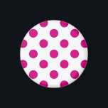 Fuchsia polka dots magnet<br><div class="desc">Fuchsien und weiße Polka-Punkte</div>