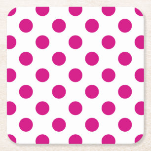 Fuchsia polka dots rechteckiger pappuntersetzer