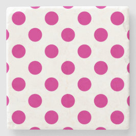 Fuchsia polka dots steinuntersetzer