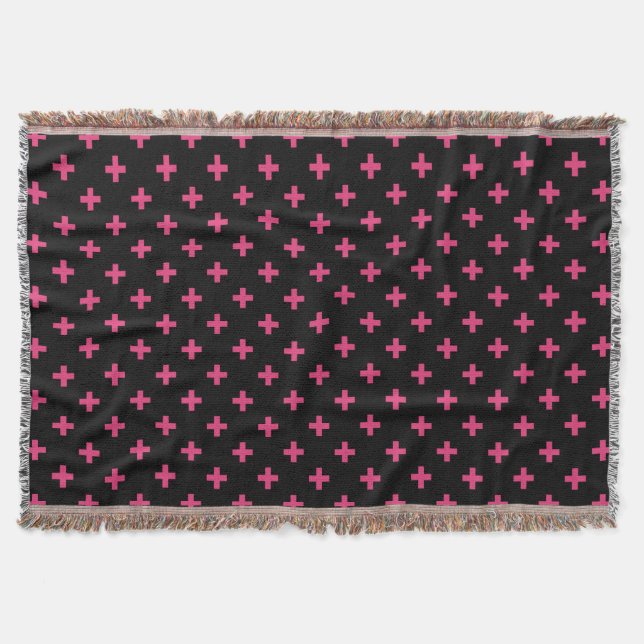 Fuchsia polka kreuzt schwarz decke (Vorderseite)