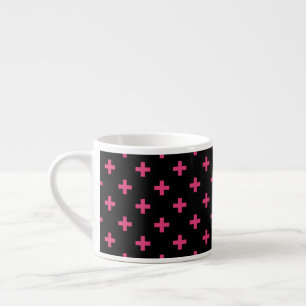 Fuchsia polka kreuzt schwarz espressotasse