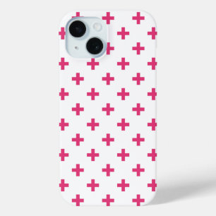 Fuchsia polka kreuzt weiß Case-Mate iPhone hülle