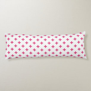 Fuchsia polka kreuzt weiß seitenschläferkissen