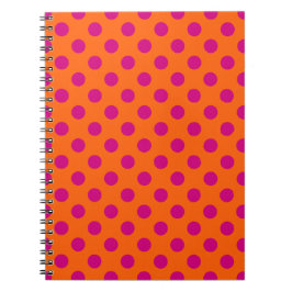 Fuchsia-Polka-Punkte auf Orange Notizblock