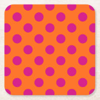 Fuchsia-Polka-Punkte auf Orange