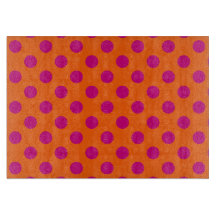 Fuchsia-Polka-Punkte auf Orange