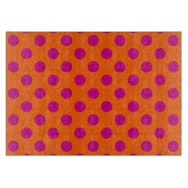 Fuchsia-Polka-Punkte auf Orange Schneidebrett