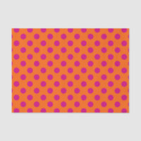 Fuchsia-Polka-Punkte auf Orange