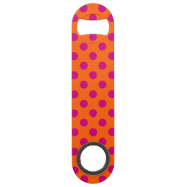 Fuchsia-Polka-Punkte auf Orange Speedflaschenöffner