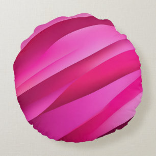 Fuchsia Pop AI-Kunst Rundes Kissen