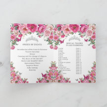 Fuchsia Quinceanera Padrinos Kirchenveranstaltunge