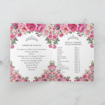 Fuchsia Quinceanera Padrinos Kirchenveranstaltunge