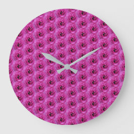 Fuchsia Ranunculus - Modernes Blumendesign Große Wanduhr
