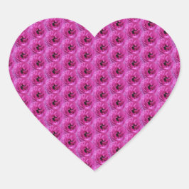 Fuchsia Ranunculus - Modernes Blumendesign Herz-Aufkleber