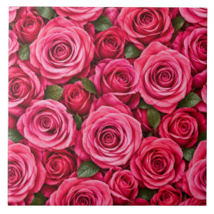Fuchsia Rosa Botanisches Florales Design Fliese