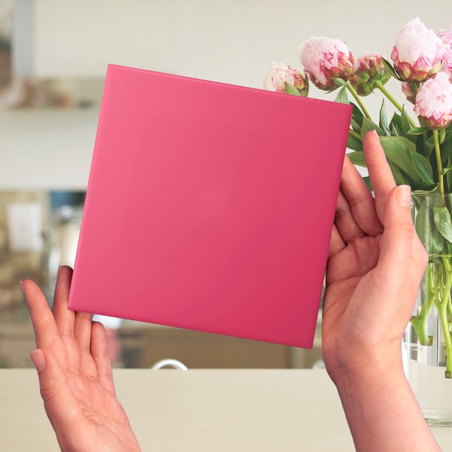 Fuchsia Rosa Farbtafel Fliese (fuchsia pink tiles for bright modern pink bathroom)