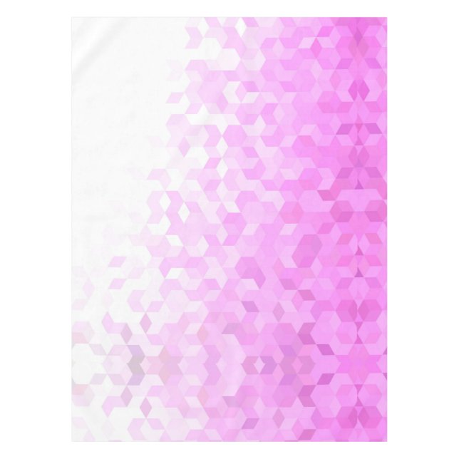 Fuchsia Rosa Moderner Mädchen-Cube-Gradient Tischdecke (Vorderseite)