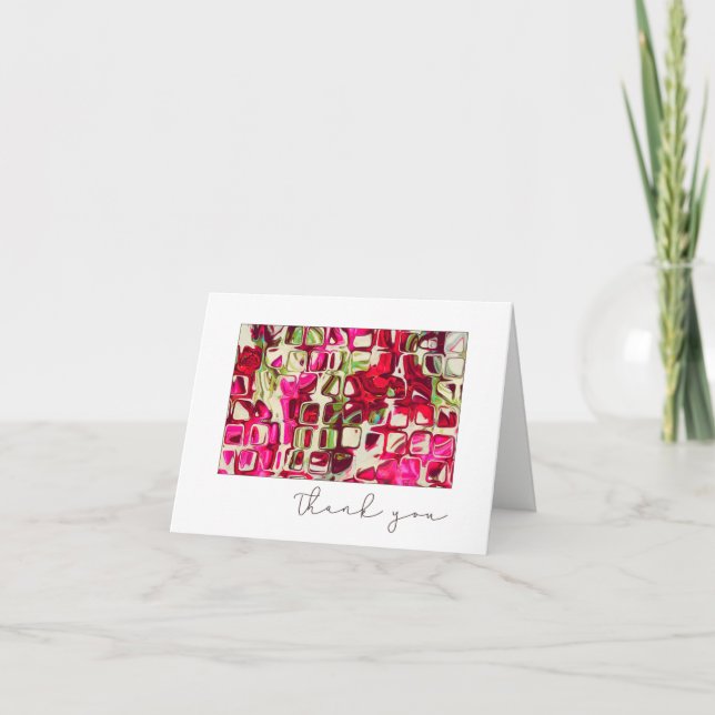 Fuchsia rose Abstrait Art noir Merci (Devant)