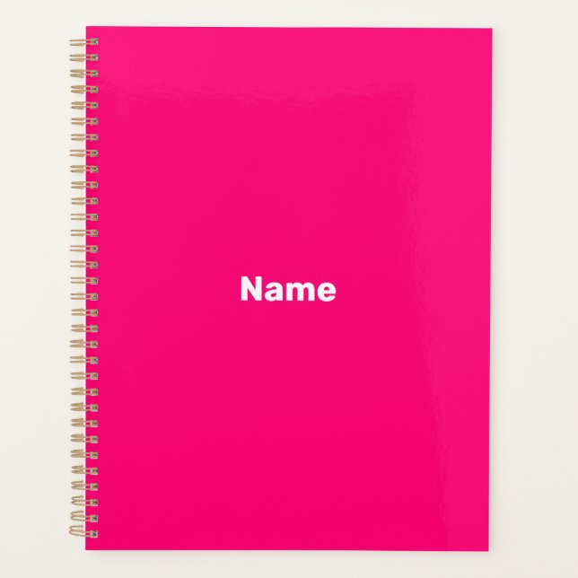 Fuchsia rose chaud moderne nom personnalisé monogr (Devant)