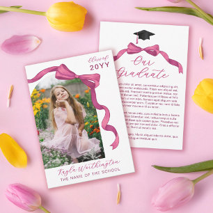 Fuchsia Rose Pink Bow Arch Foto Abschluss Ankündigung