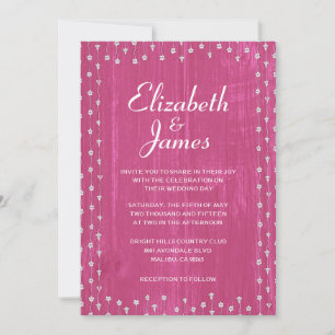Fuchsia Rustikale Holz-Hochzeitseinladungen Einladung