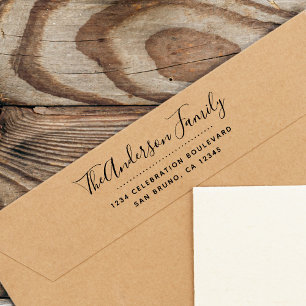 Fuchsia-Script   Niedliche kalligraphische Rücksen Permastempel