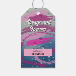 Fuchsia & Soft Pink Pinselstrich immer und für imm Geschenkanhänger