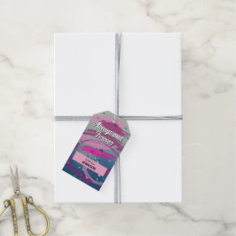 Fuchsia & Soft Pink Pinselstrich immer und für imm Geschenkanhänger