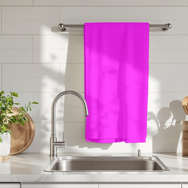 Fuchsia Solid Color | Klassisches Elegant Geschirrtuch (Von Creator hochgeladen)