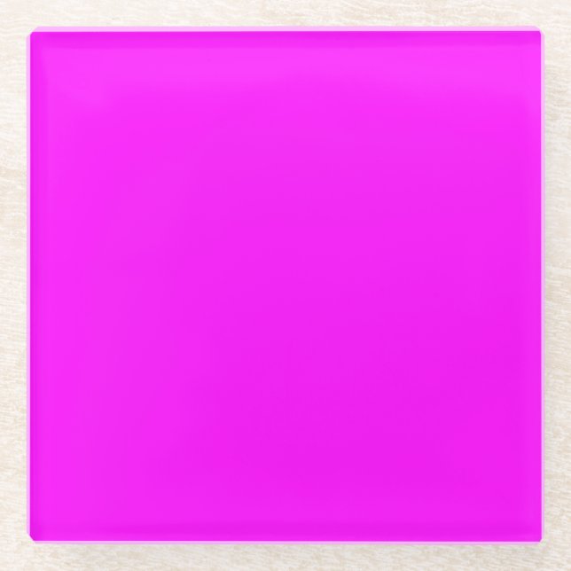 Fuchsia Solid Color | Klassisches Elegant Glasuntersetzer (Vorderseite)