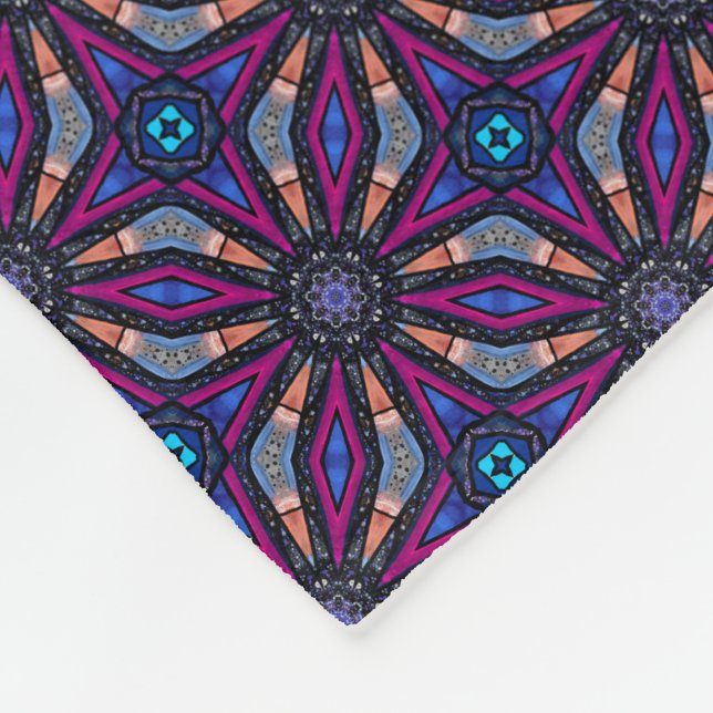 Fuchsia Stargazer Fleecedecke (Ecke)