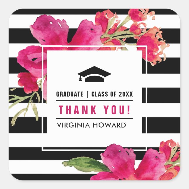 Fuchsia | Stickers Graduation Motif en bande (Devant)